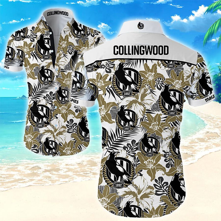 Collingwood Football Club Tropical Flower Hawaiian Shirt