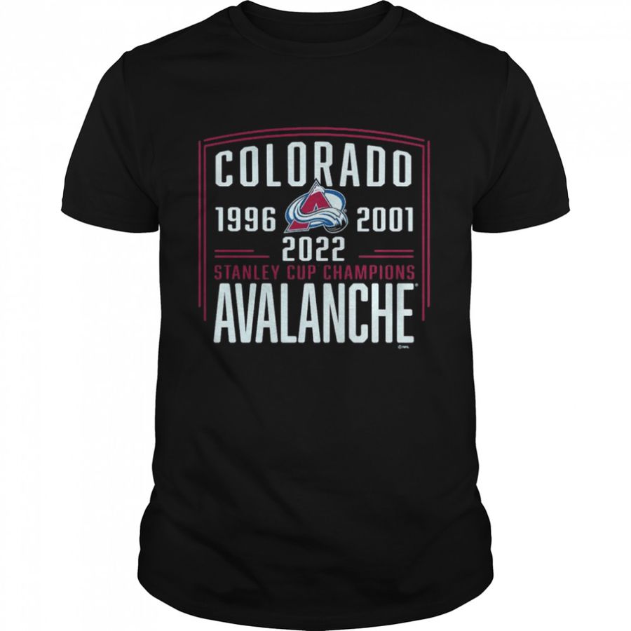 Colorado Avalanche 3-Time Stanley Cup Champions Team Pride T-Shirt