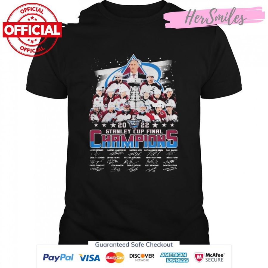 Colorado Avalanche Hockey Team 2022 Stanley Cup Final Champions Signatures Shirt