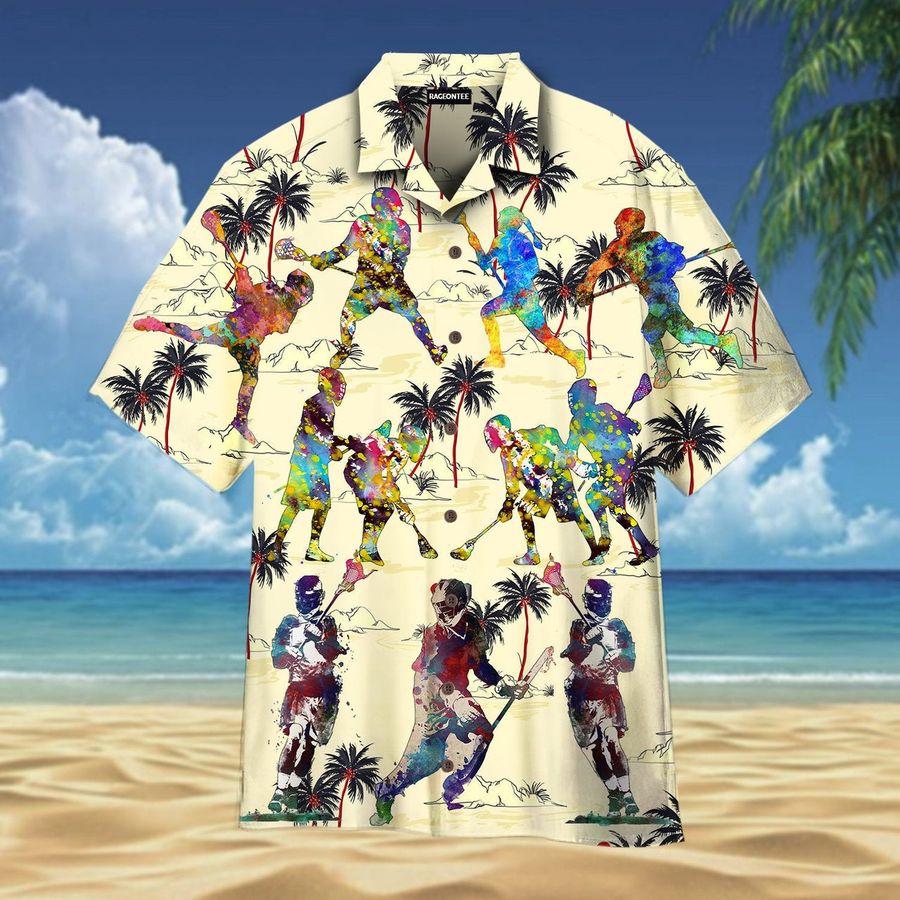 Colorful Lacrosse Player Aloha Hawaiian Shirt