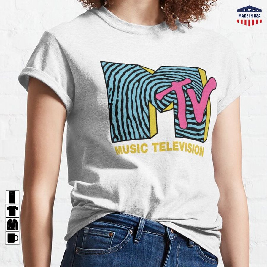 Colorful MTV Music Television Classic 80s Logo "Thumbprint" Classic T-Shirt