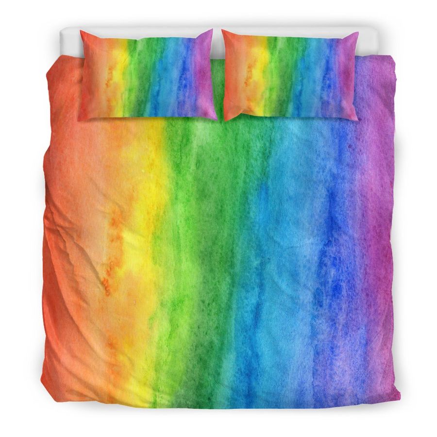 Colorful Rainbow Pattern Print Duvet Cover Bedding Set