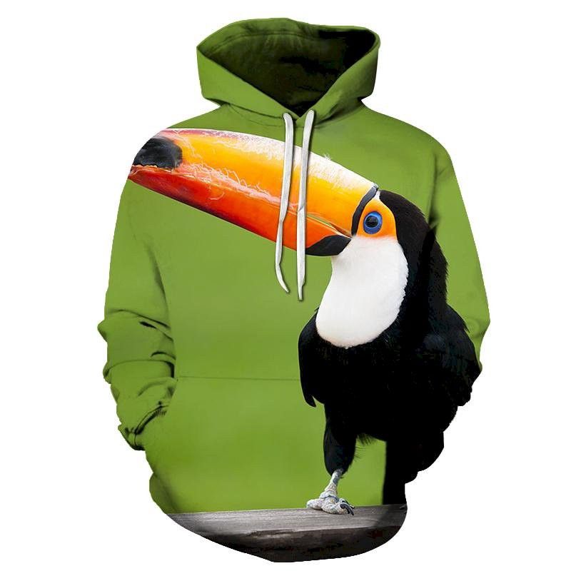 Common Toucan Bird Face 3D Sweatshirt Hoodie Pullover Custom