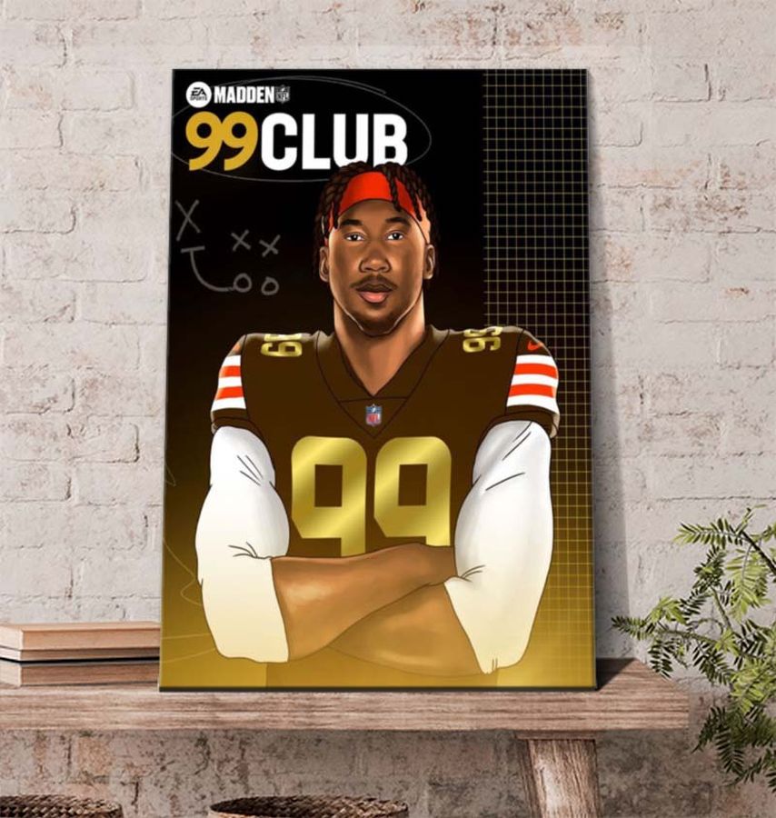 Congratulation Myles Garrett in The Madden NFL 99 Club Poster Canvas