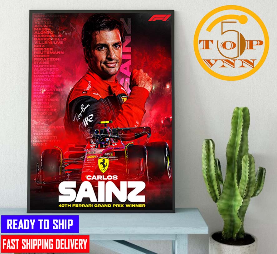 Congratulations Carlos Sainz Winner British GP 2022 Home Decoration Poster Canvas