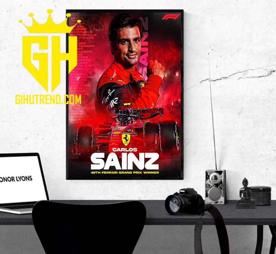 Congratulations Carlos Sainz Winner British GP 2022 Poster Canvas