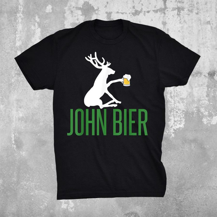 Cool John Beer Shirt I Reindeer Tractor Alcohol Farmer Shirt