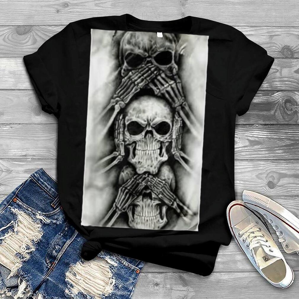 Cool Skull Design See No Evil Hear No Evil Speak No Evil T Shirt