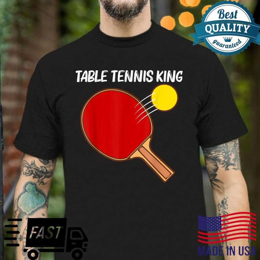 Cool Table Tennis Art Boys Ping Pong Sport Player Shirt