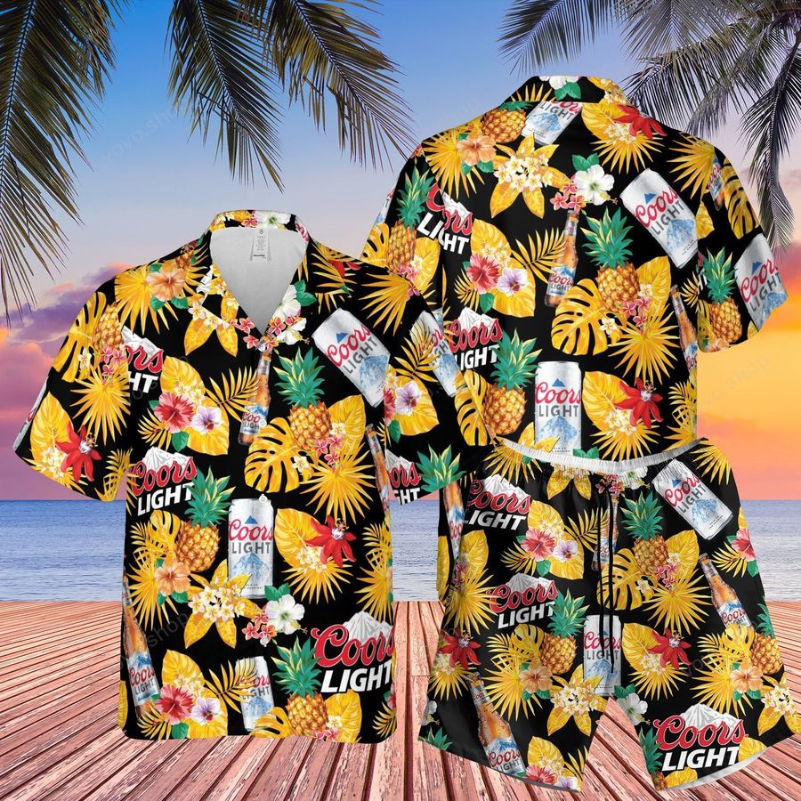 Coors Light Beer Hawaiian Shirt and Beach Shorts