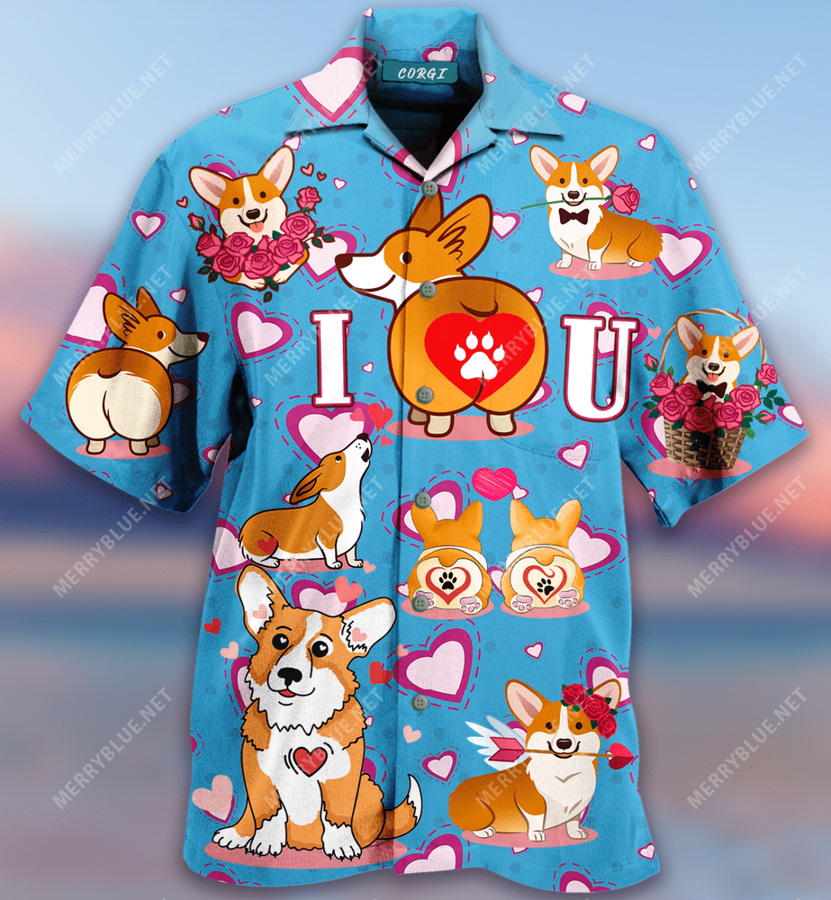 Corgi Happy Valentines Day Hawaiian Shirt.png