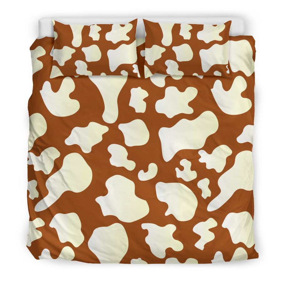 Cow Brown Pattern Print Duvet Cover Bedding Set