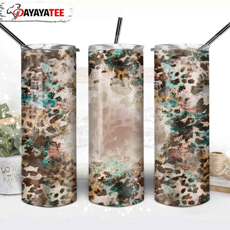 Cow Hide Cow Leopard Background 20oz Stainless Steel Skinny Tumbler