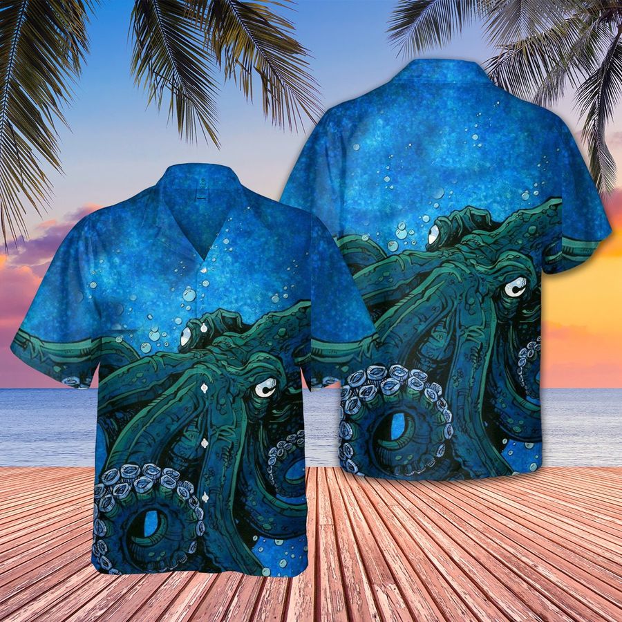 Cowboy Octopus Tropical Summer AlohaHawaii Shirt