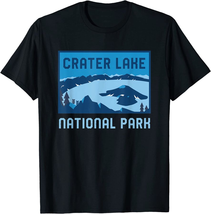 Crater Lake National Park Oregon Minimalist Retro Graphic_1