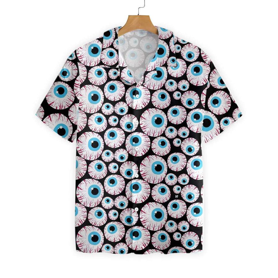 Creepy Eyeballs 3d All Over Print Summer Button Design For Halloween Hawaii Shirt
