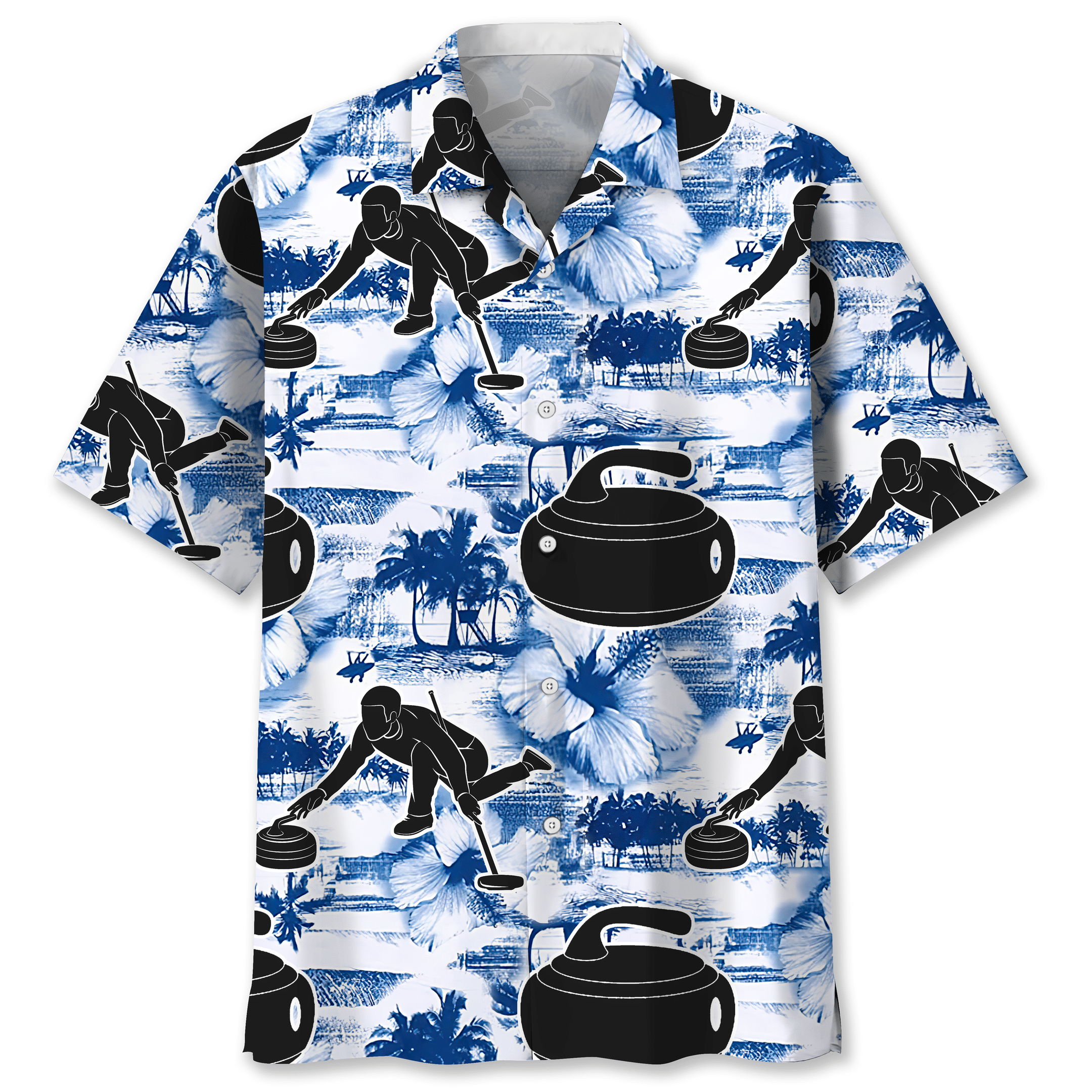 Curling Blue Nature Hawaiian Shirt