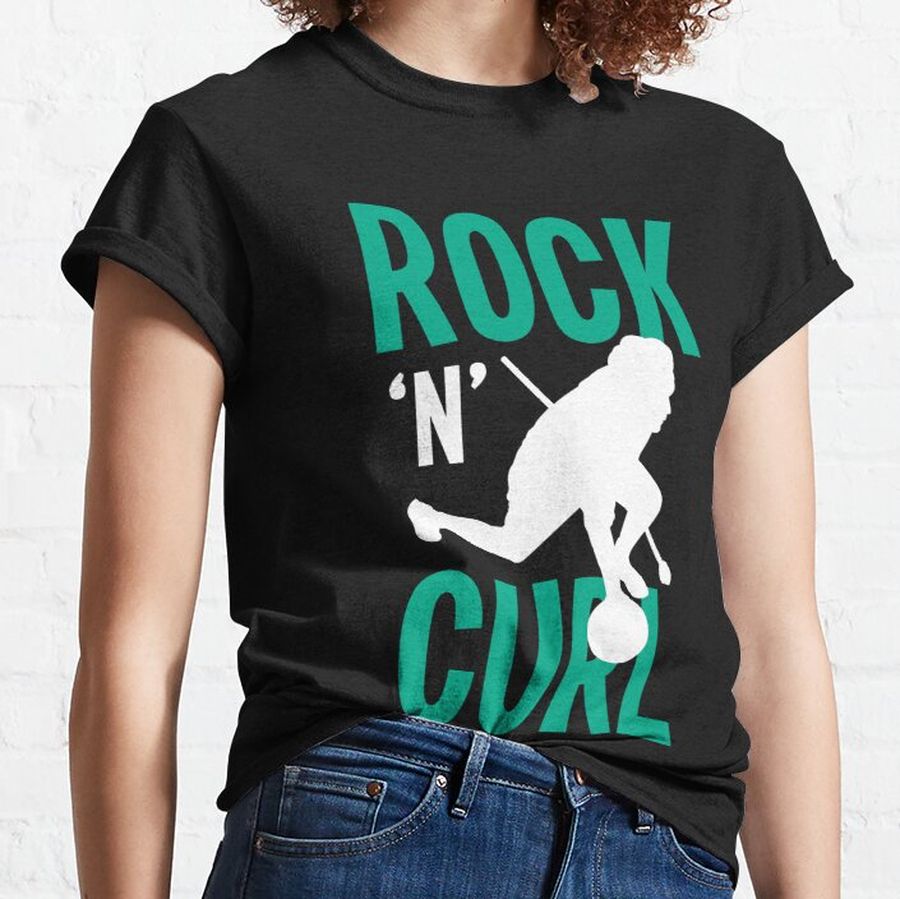 Curling motif with the saying Rock 'n' Curl as a gift Classic T-Shirt