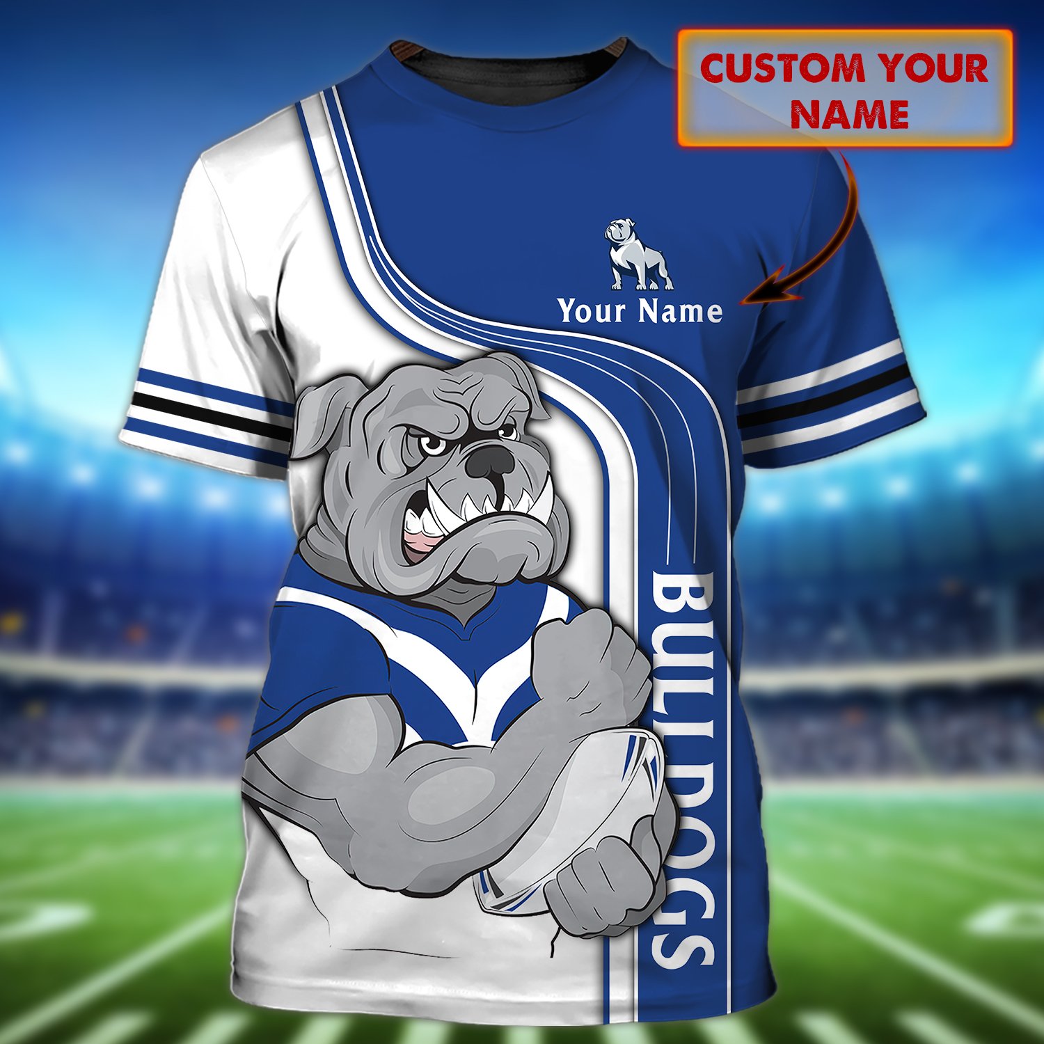 Custom Name AFL Western Bulldogs 3D T-shirt
