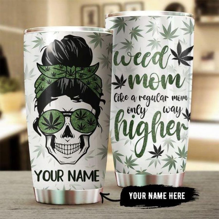Custom Name Gift For Hippie Pot Leaf Mom Gift For Lover Travel Tumbler