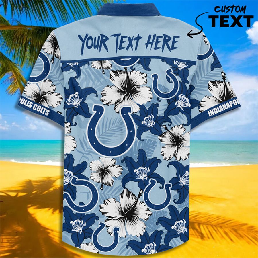 Custom Name Indianapolis Colts Football Teams Button Up Hawaiian Shirt
