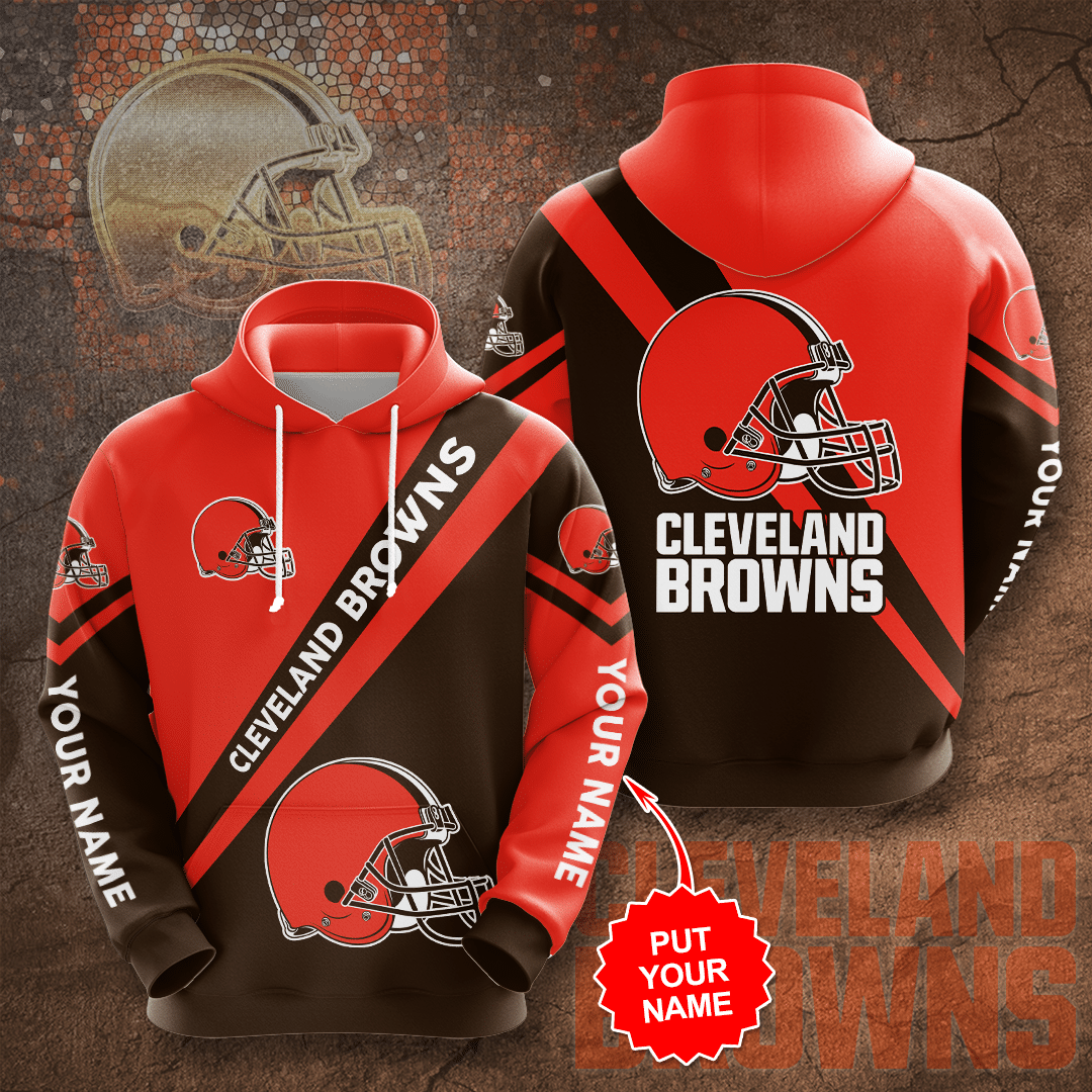 Custom Name NFL Cleveland Browns 3D Hoodie And Sweatpants
