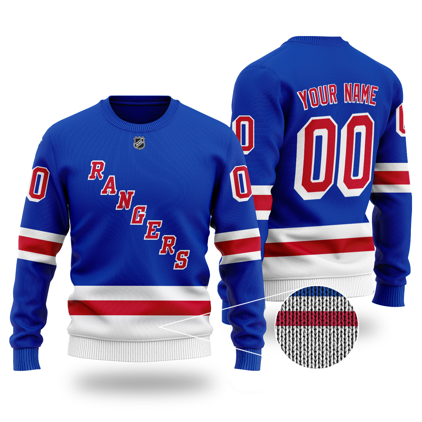 Custom Name Number NHL NEW YORK RANGERS Sweater