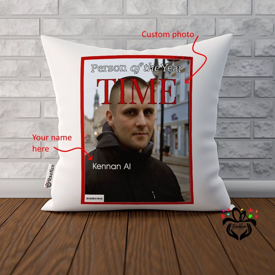 Custom Time Magazine Cover Birthday Pillow
