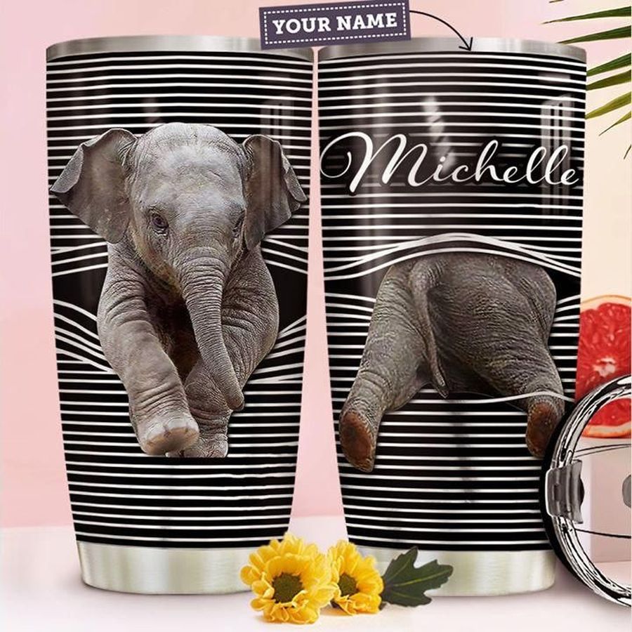 Customized Elephant 3d Art Printed Gift For Lover Day Travel Tumbler