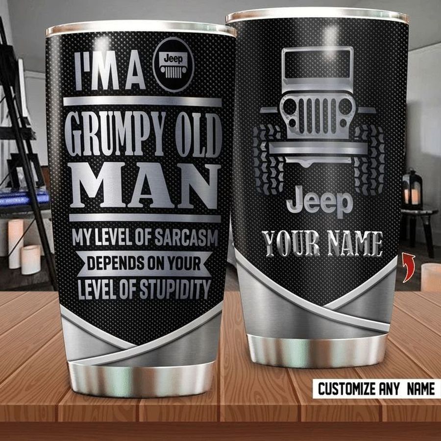 Customized Jeep Grumpy Old Man Gift For Lover Day Travel Tumbler