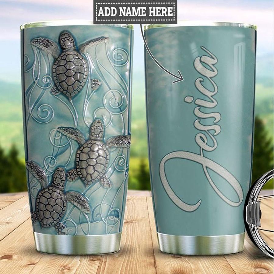 Customized Stoned Sea Turtles Printed Gift For Lover Day Travel Tumbler