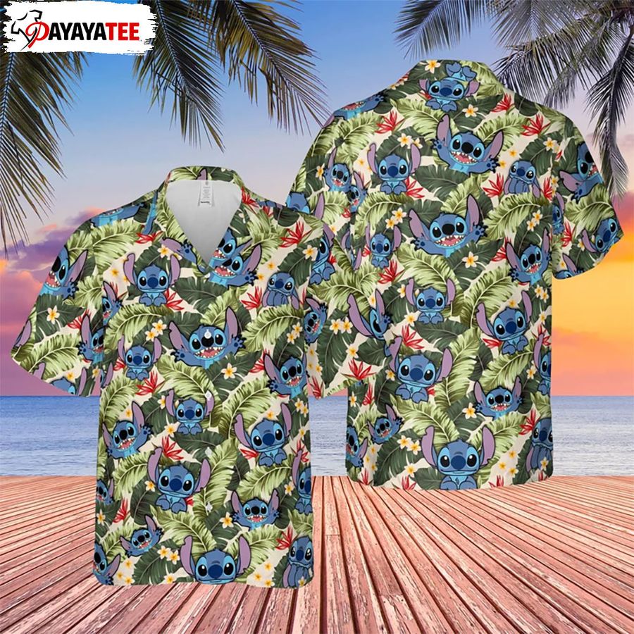 Cute Disney Stitch Hawaiian Shirt Summer Beach Gift