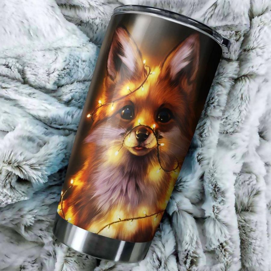 Cute Fox Christmas Gift For Lover Day Travel Tumbler All Over Print