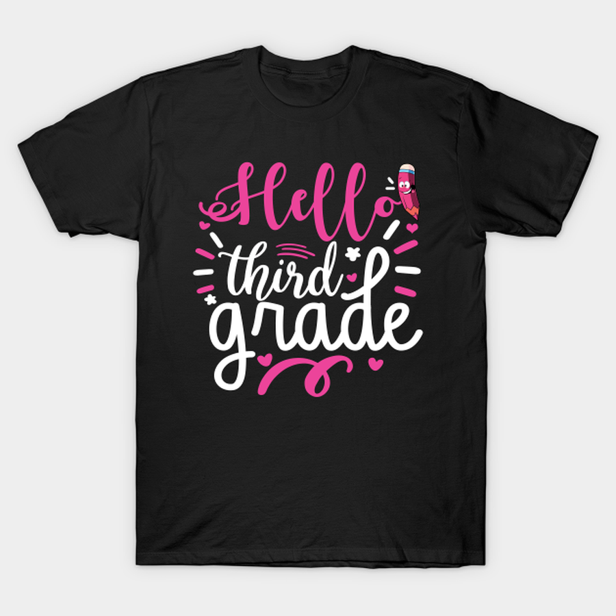 Cute Hello Third Grade Back To School 3rd Grade Teacher Student T-shirt, Hoodie, SweatShirt, Long Sleeve.png