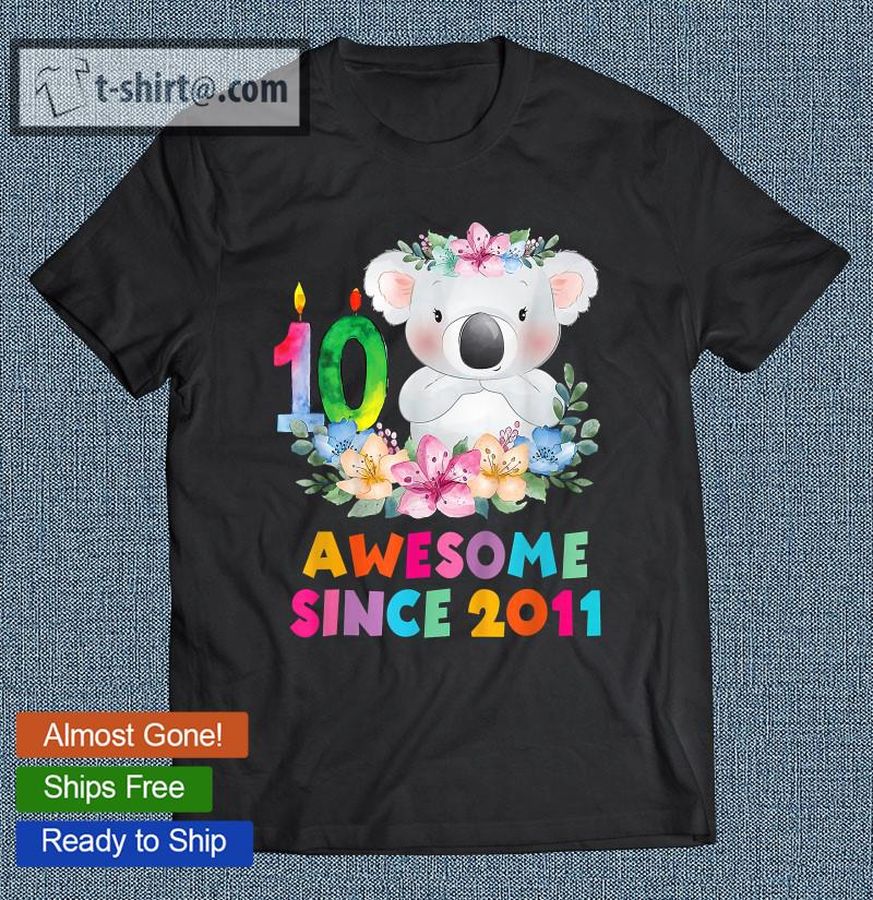 Cute Koala Bear 10 Years Birthday Outfit For Boys Or Girls T-shirt