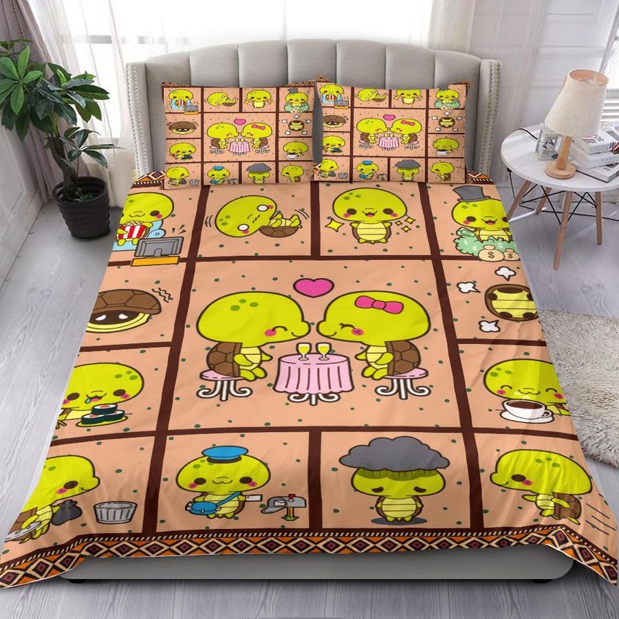 Cute Turtle Cartoon Bedding Set Duvet Cover Set