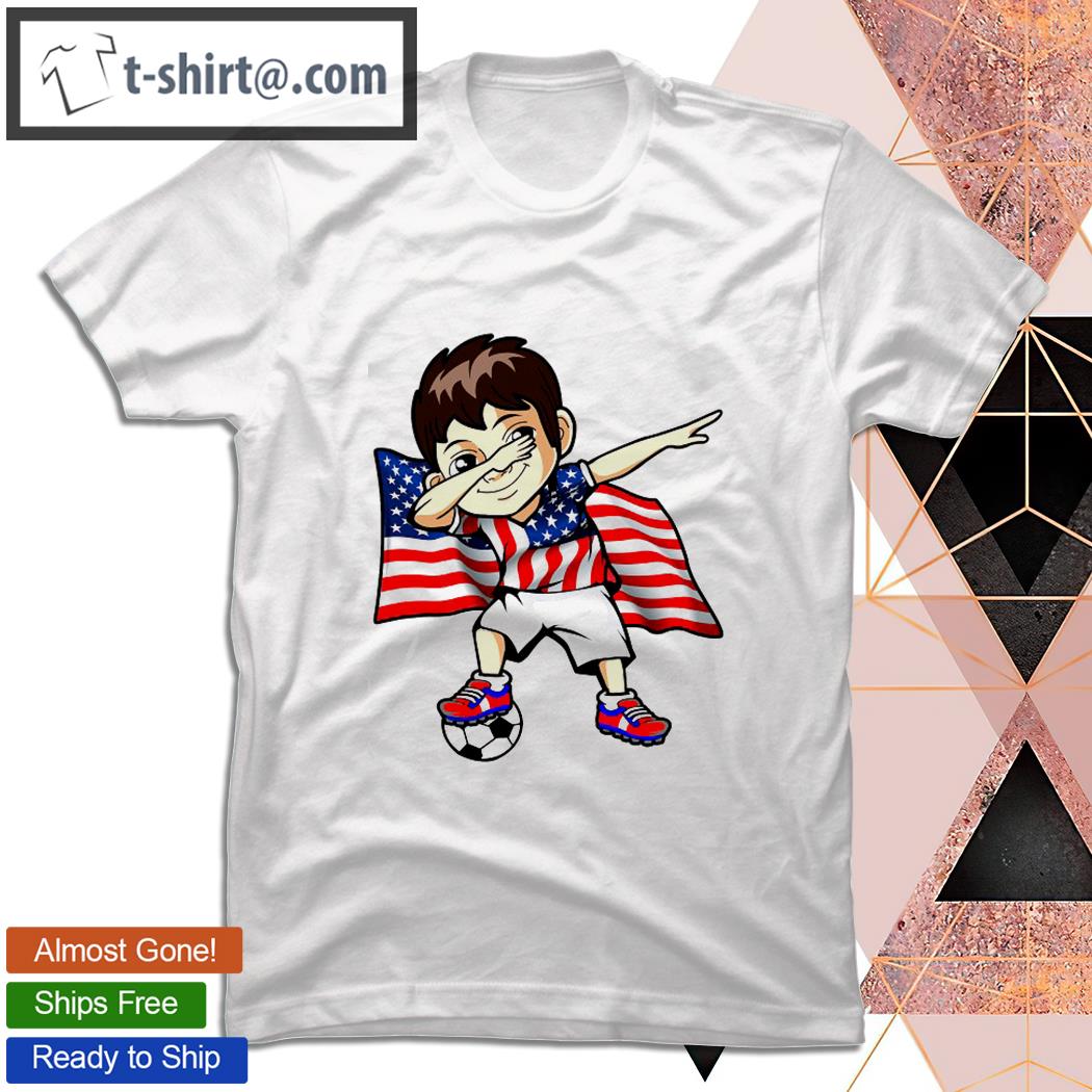 Dabbing American Boy Usa Flag Soccer Meme Jersey Dab T-shirt