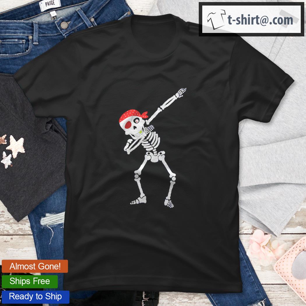 Dabbing Skeleton Pirate Shirt Skull Pirate Dab Halloween Shirt
