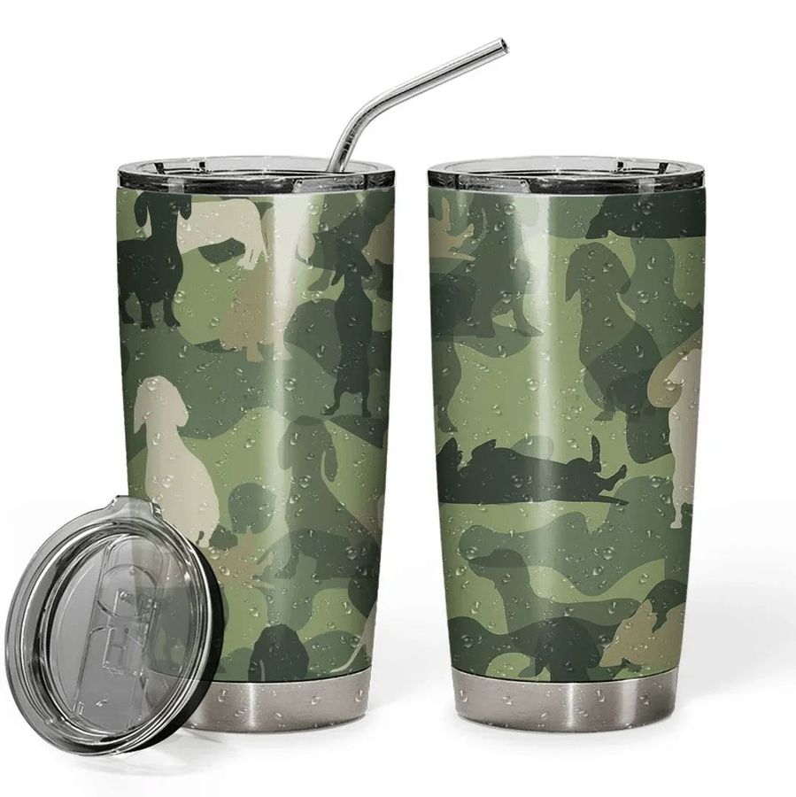 Dachshund Camo Gift For Lover Day Travel Tumbler All Over Print