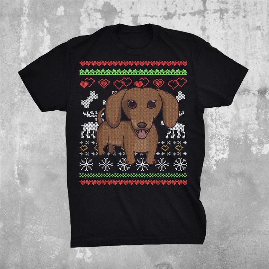 Dachshund Dog Santa Claus Ugly Christmas Pattern X Mas Shirt