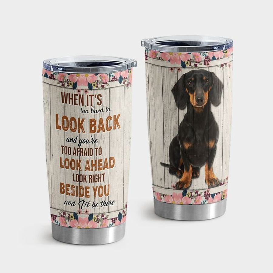 Dachshund Dog Water Tumbler, Dachshund When It Is To Hard To Look Back Tumbler Tumbler Cup 20oz , Tumbler Cup 30oz, Straight Tumbler 20oz