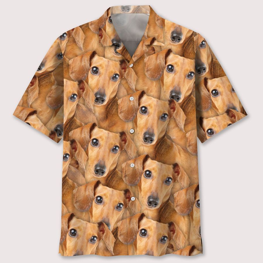 dachshund portrait cute Hawaiian Shirt