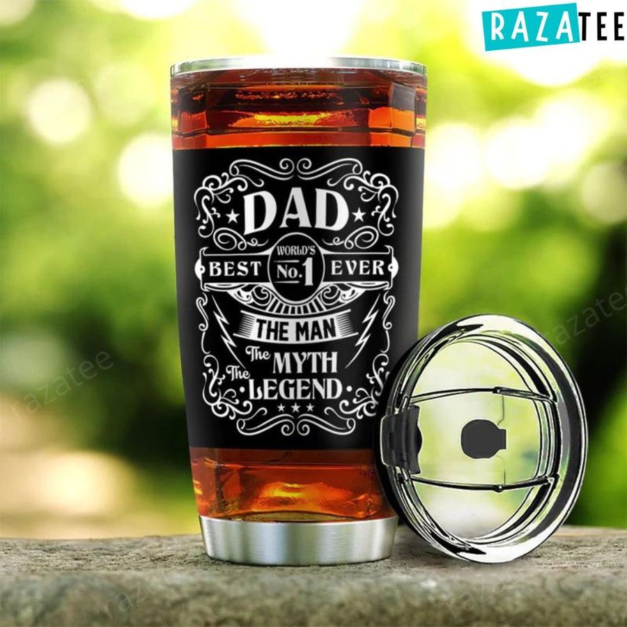 Dad The Man The Myth The Legend Label Stainless Steel Tumbler, Birthday Ideas For Dad