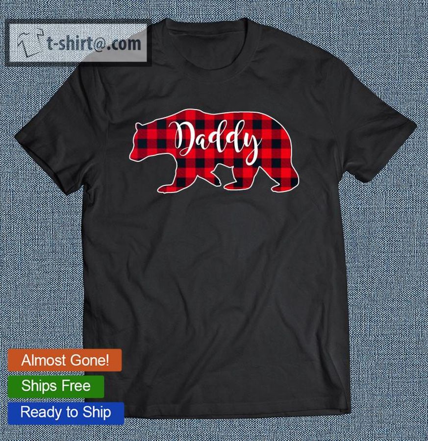Daddy Bear Red Buffalo Check Plaid Dad Father Gift T-shirt
