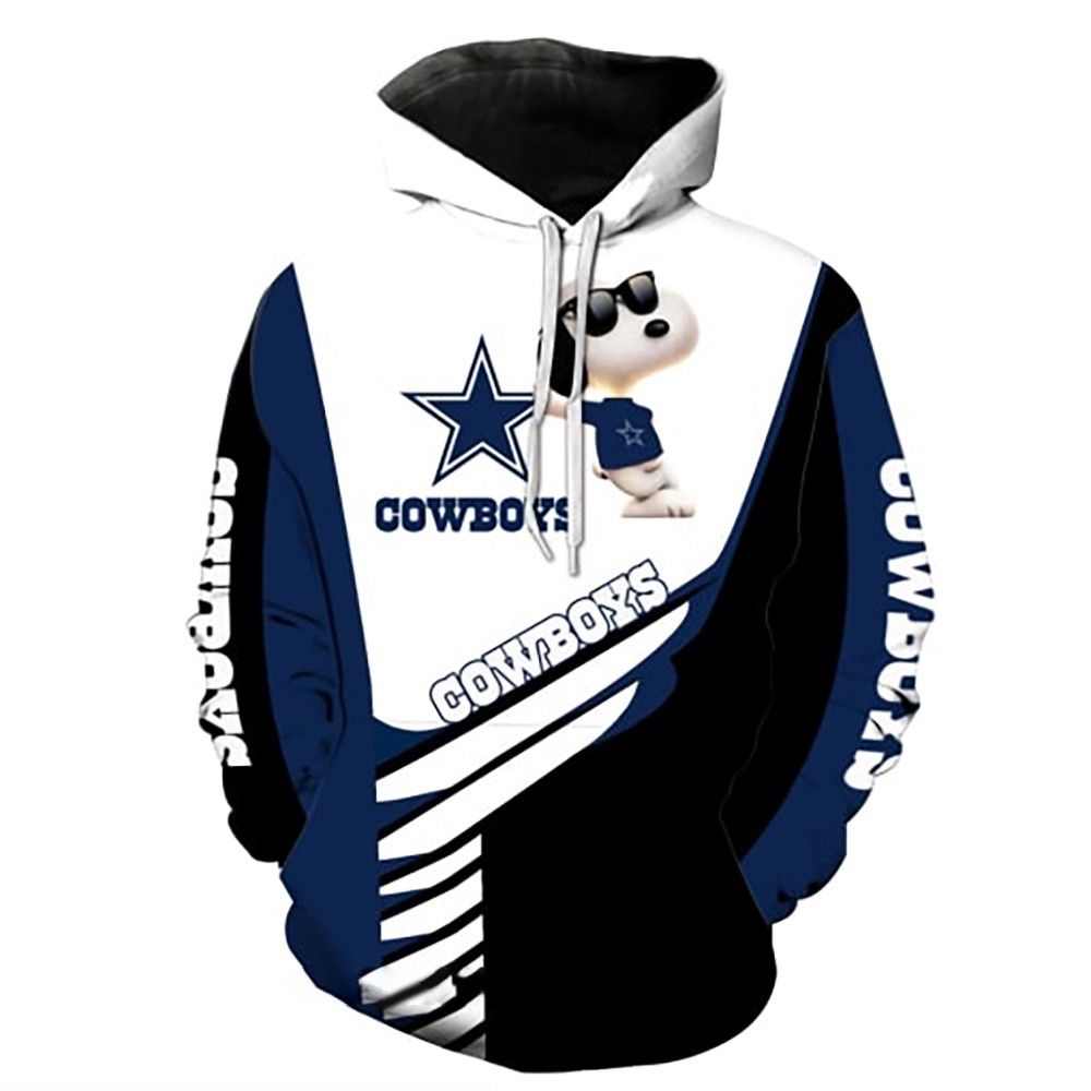 Dallas Cowboys NFL Snoopy Peanuts 3D Hoodie Sweatshirt