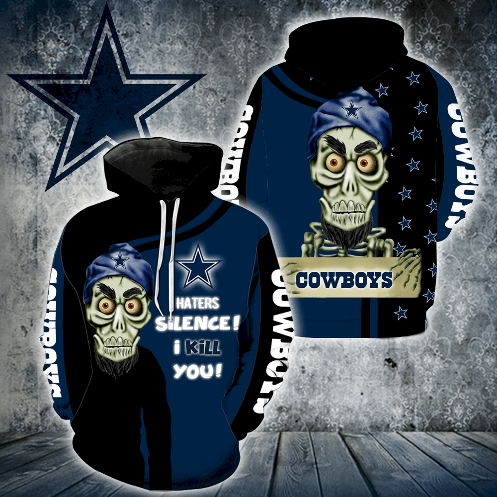 Dallas Cowboys Skull Full All Over Print 3D Hoodie For Men And Women
