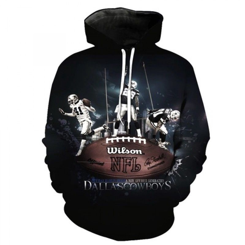 Dallas Cowboys Wilson Pullover And Zippered Hoodies Custom 3D Dallas Cowboys Graphic Printed 3D Hoodie All Over Print Hoodie For Men For Women