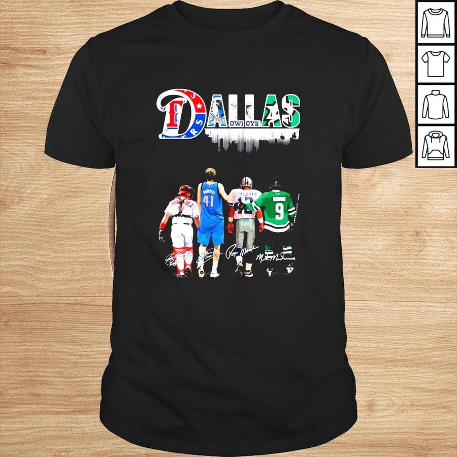 Dallas sports teams best players signatures shirt