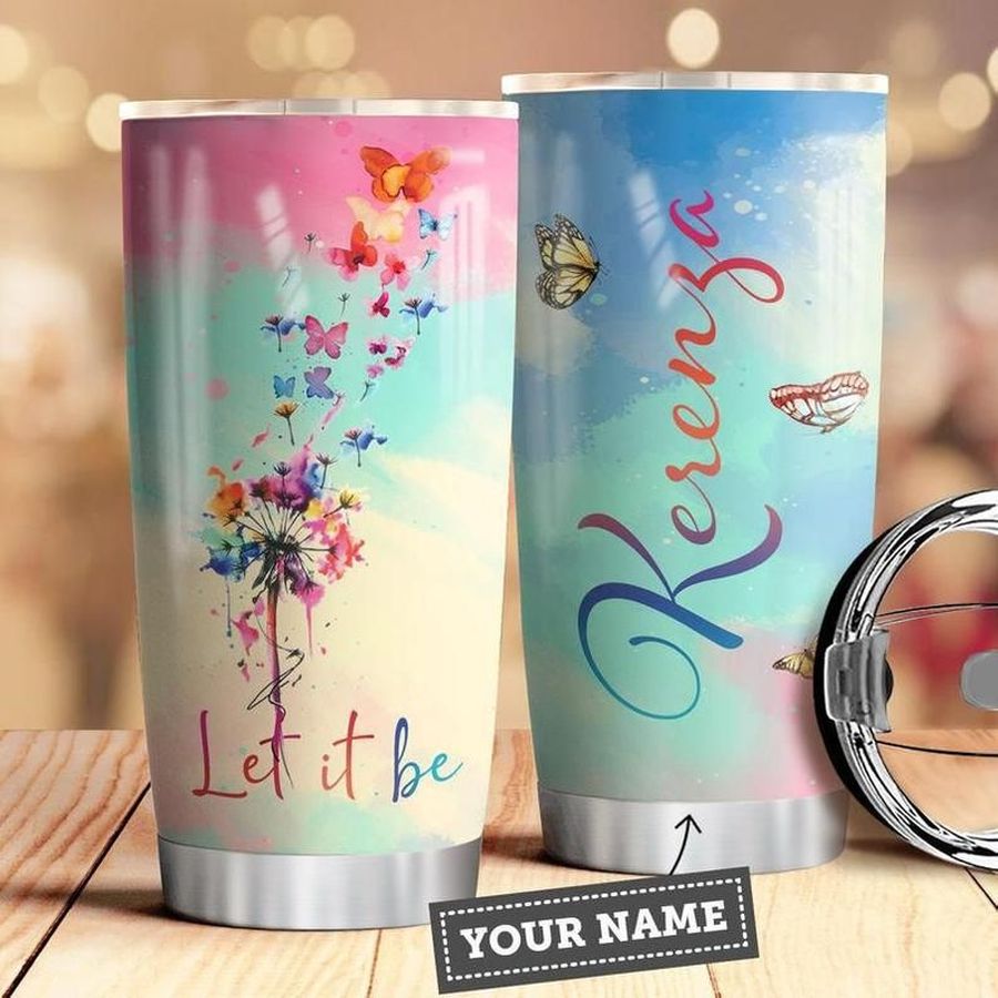 Dandelion Butterfly Personalized 6 Gift For Lover Day Travel Tumbler