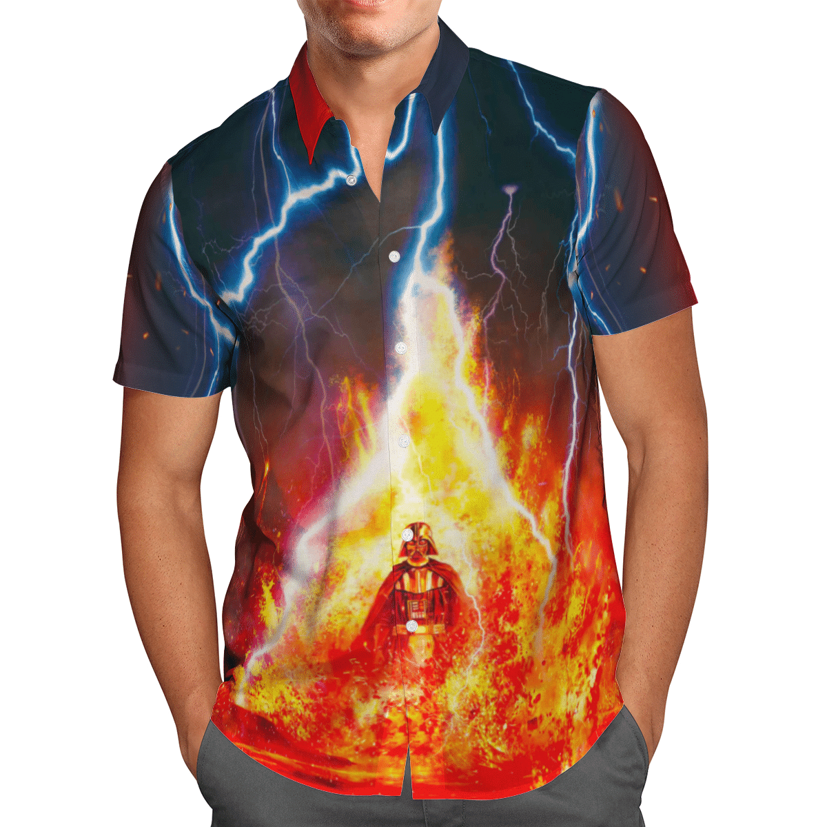 Darth Vader Fire and Thunder Star Wars Hawaiian Shirt
